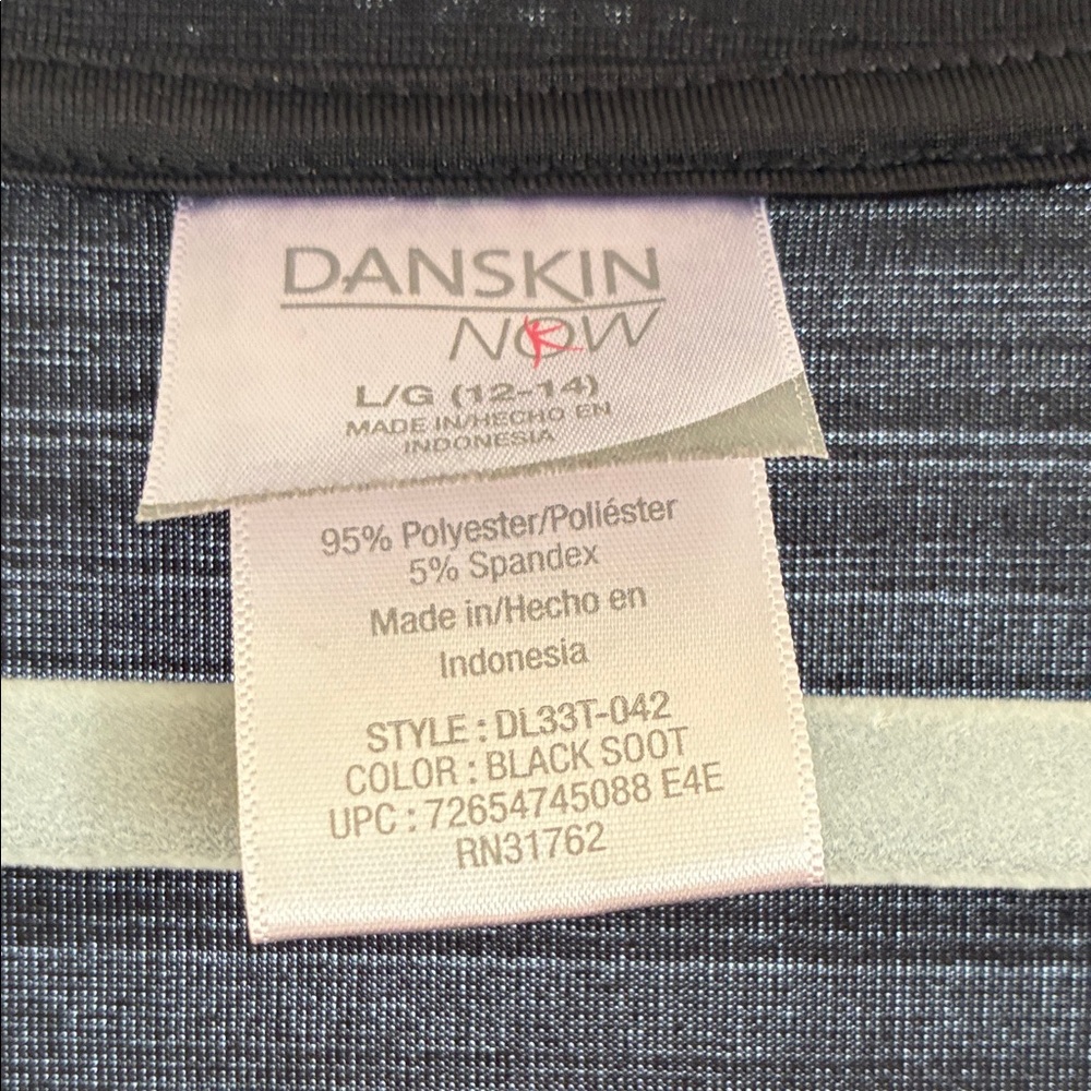 Danskin Now Black Long Sleeve Women's Top Size Large - Picture 3 of 4